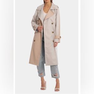 Avec Les Filles Women's Color block Raglan Trench Coat  size Medium